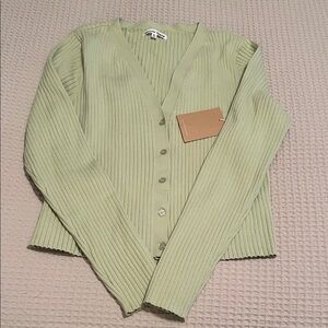 Reformation Women's Ribbed Cardigan Sweater